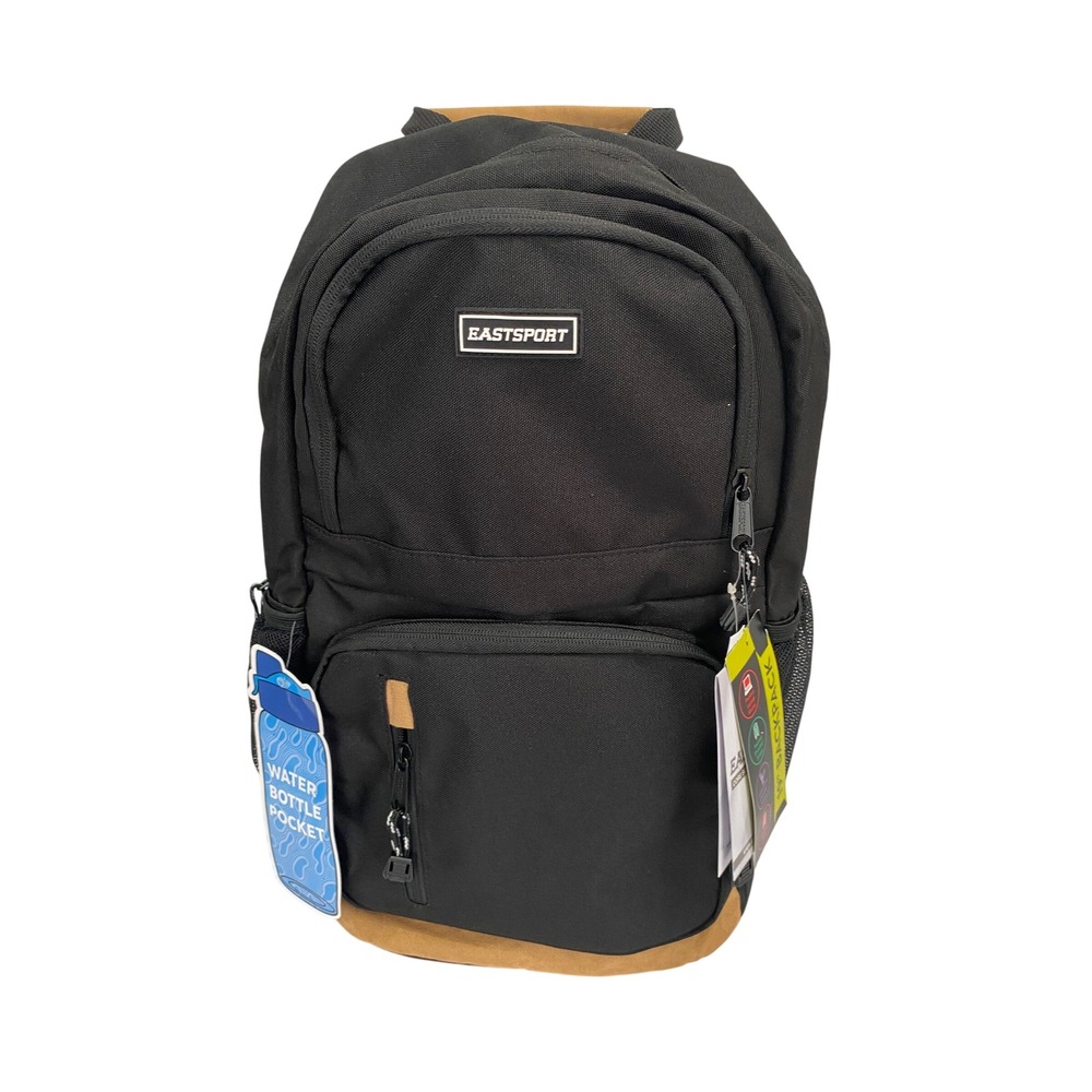 Eastsport Core Scholastic Backpack Unisex OS Black NEW Laptop Sleeve Padded